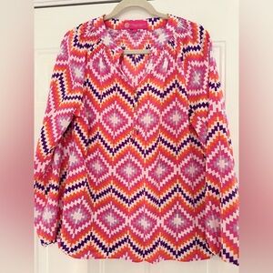 Macbeth Collection Zigzag Blouse Pink, Orange, Purple large